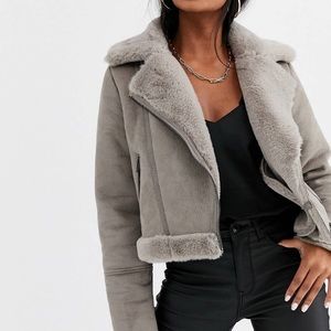 Stradivarius cropped aviator jacket